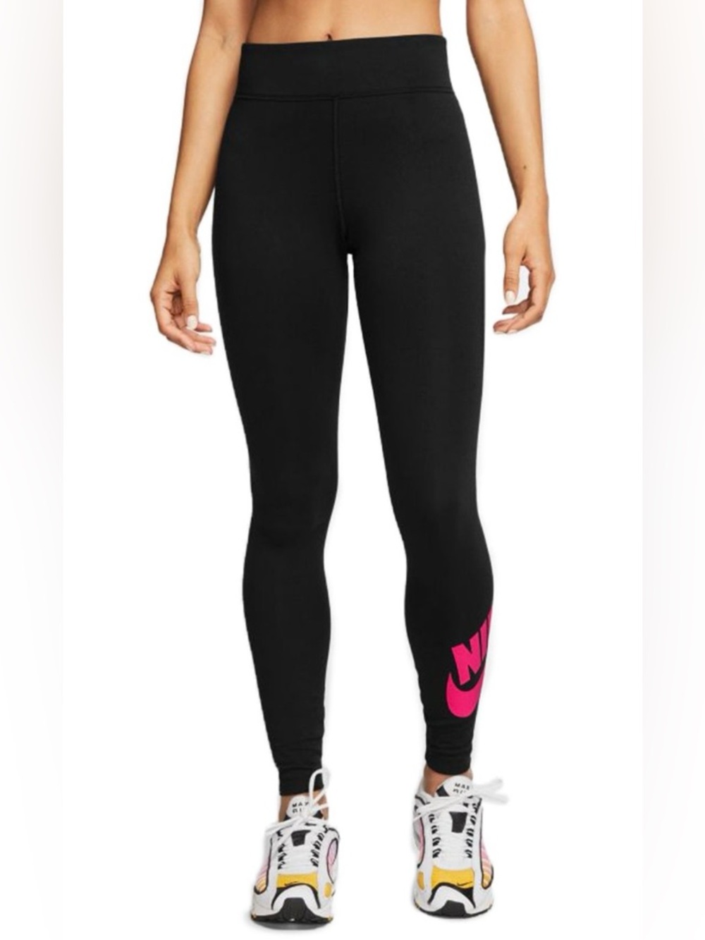 Nike Dri‑Fit Plus Size Leggings 2X High Waisted Black Pink Logo
